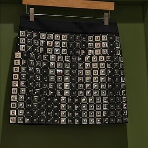 MICHAEL Michael Kors Black Mini Skirt with Silver Accents